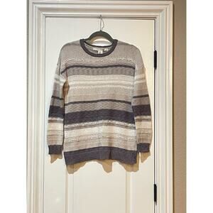 Max Studio Sweater Womens Stripe  Long Sleeve Pullover X Small